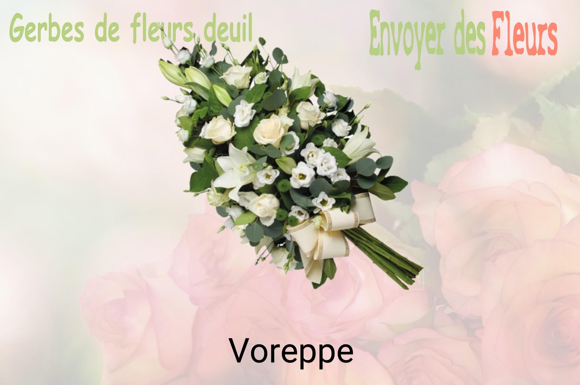 Gerbe de fleurs de deuil livrée à Voreppe